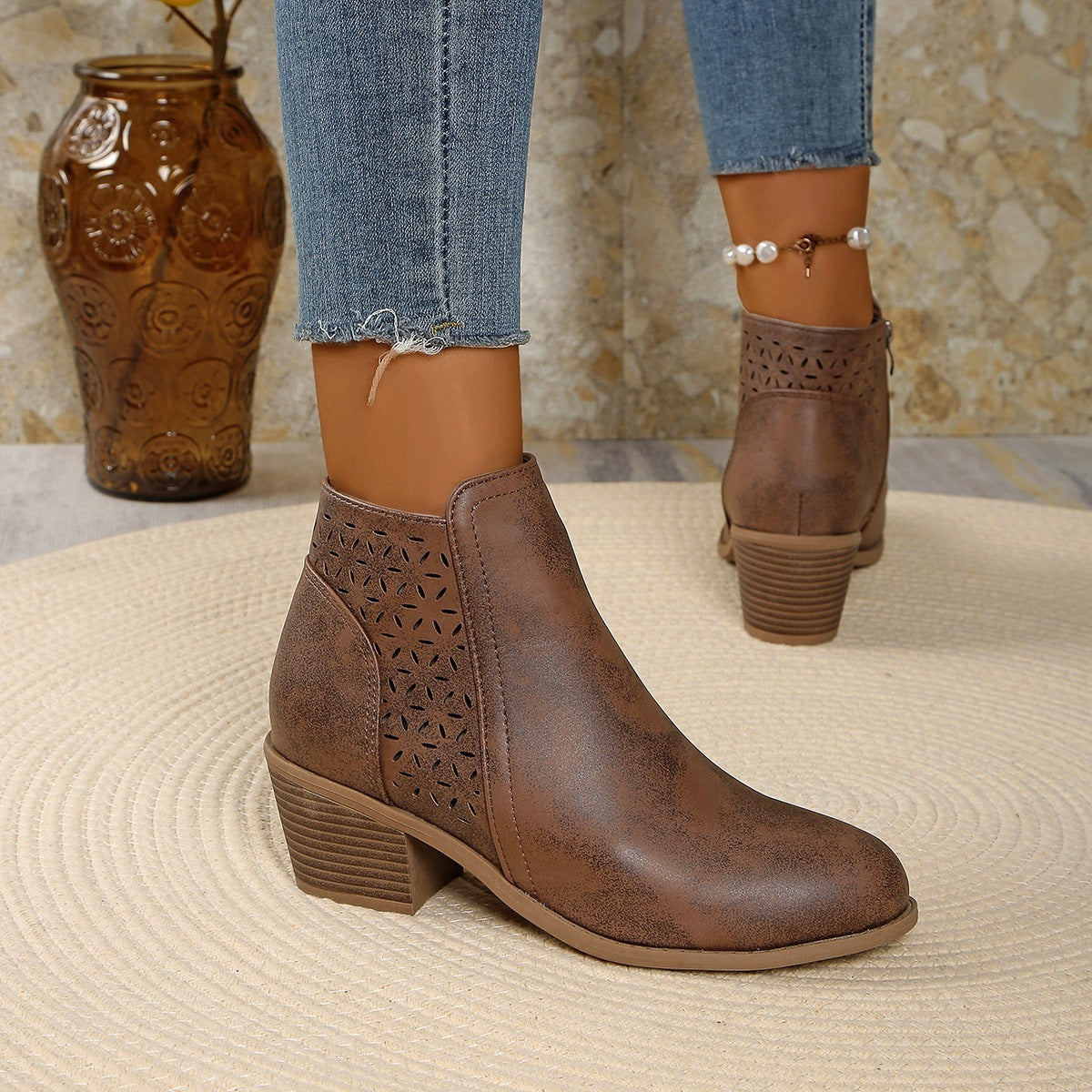 Prairie Nights Cutout Ankle Boots