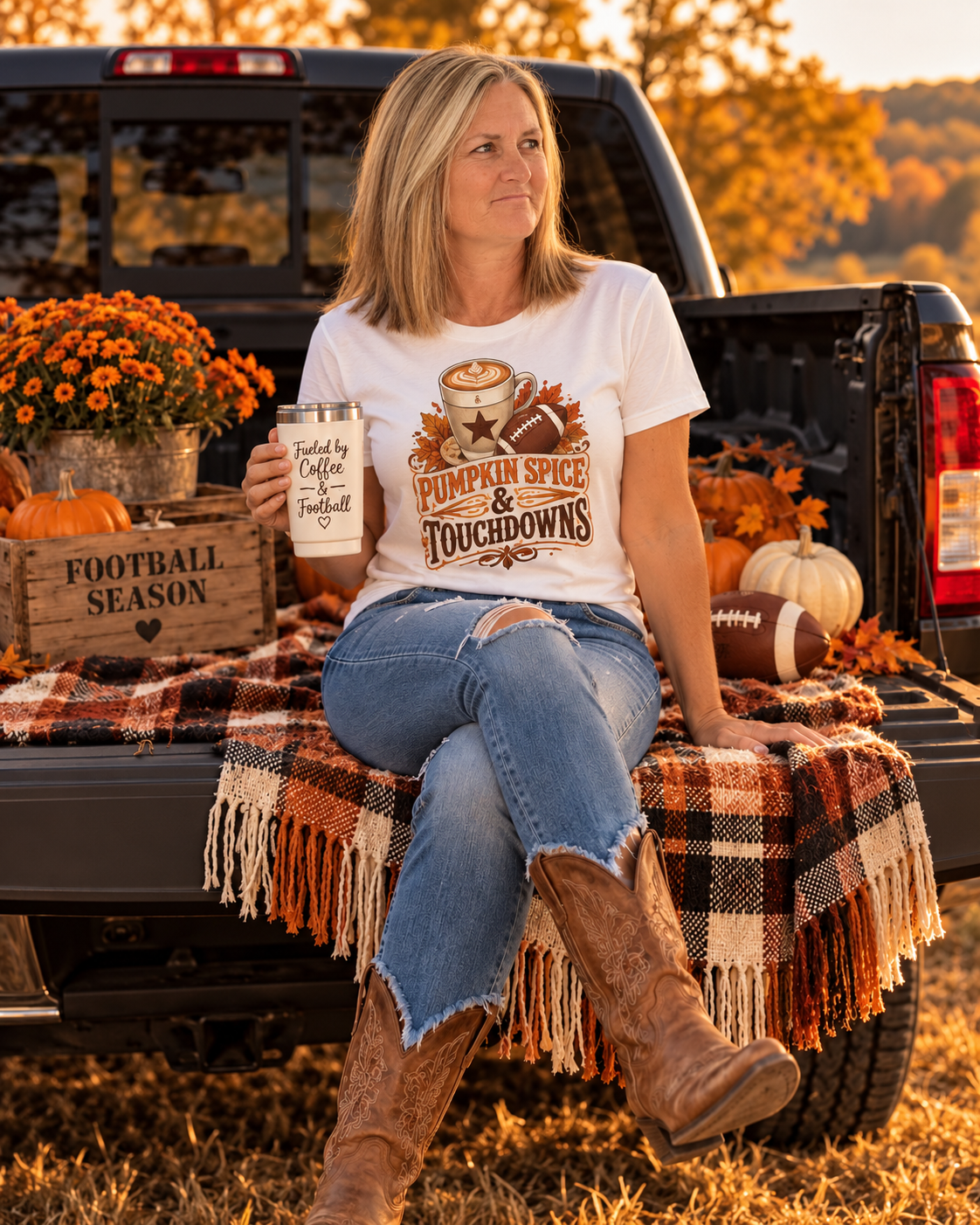 Pumpkin Spice & Touchdowns Tee | Football Sundays