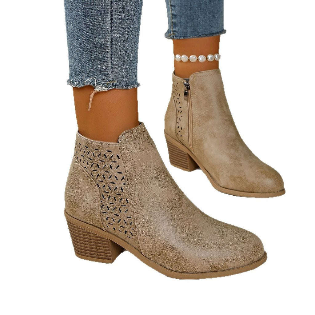 Prairie Nights Cutout Ankle Boots