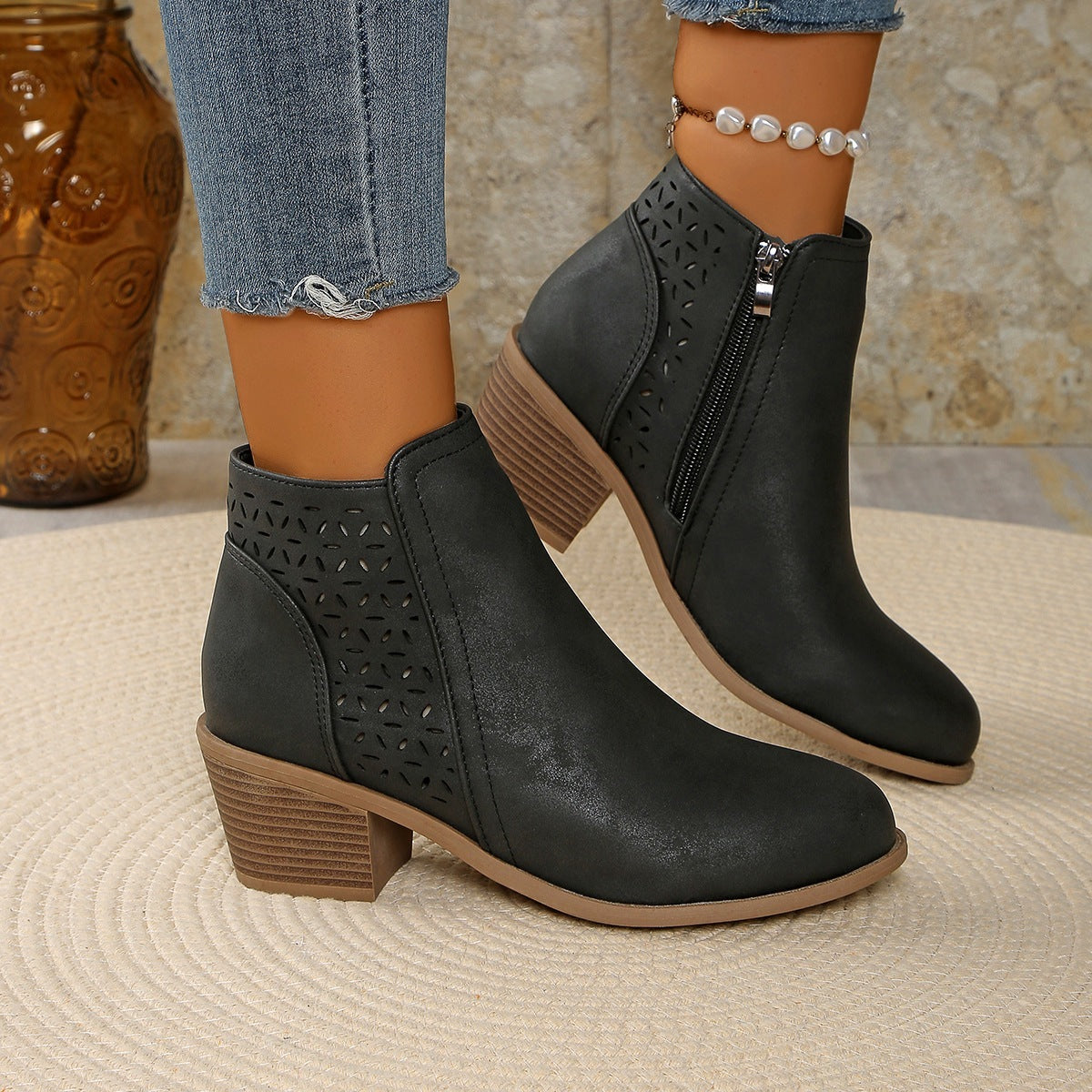 Prairie Nights Cutout Ankle Boots